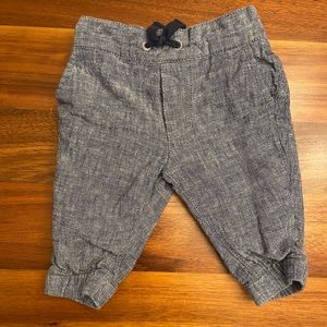 JANIE AND JACK baby lined trouser pants 0-3 months gray navy